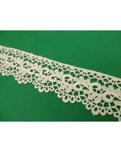 Passamaneria Pizzo Macramè Panna Alto 4 Cm