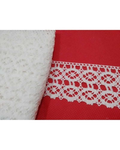 Pizzo Cotone Merletto Bianco Alto 5 Cm