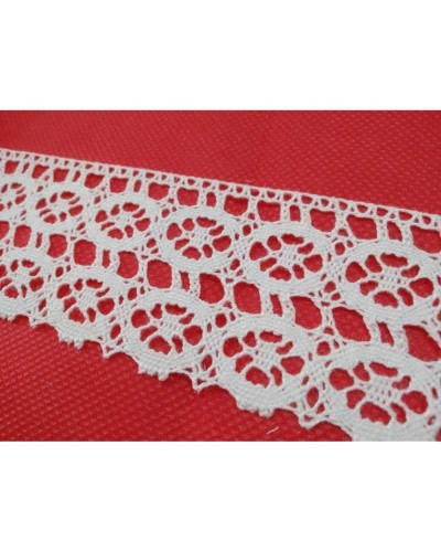 Pizzo Cotone Merletto Bianco Alto 5 Cm
