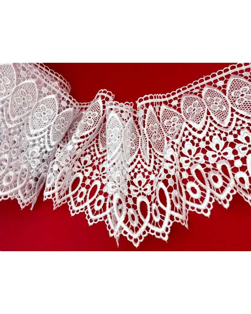 Passamaneria Pizzo Macramè Punta Smerlato Trifoglio Cuore Alto 15 Cm