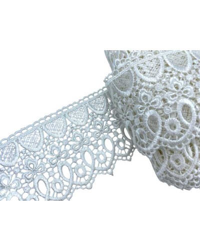 Passamaneria Pizzo Macramè Punta Smerlato Trifoglio Cuore Alto 7 Cm