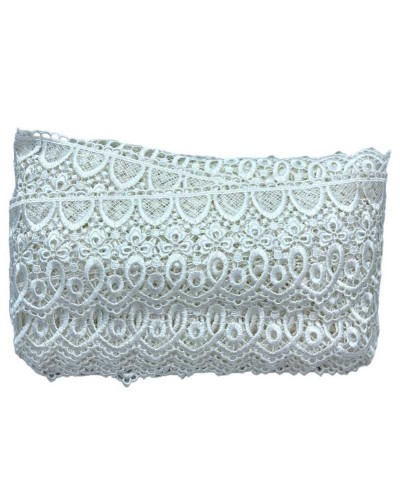 Passamaneria Pizzo Macramè Punta Smerlato Trifoglio Cuore Alto 7 Cm