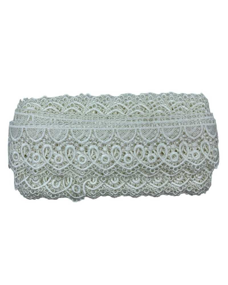 19,30 Mt Passamaneria Pizzo Macramè Merletto Forma Cuore Alto 6 Cm