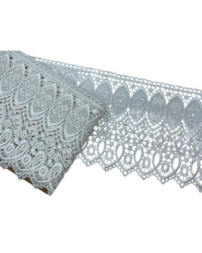 24,50 Mt Passamaneria Pizzo Macramè Punta Smerlato Trifoglio Cuore Alto 15 Cm