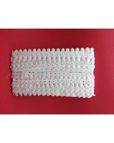 19,30 Mt Passamaneria Pizzo Macramè Merletto Fiore Tondo Puntina Alto 2 Cm