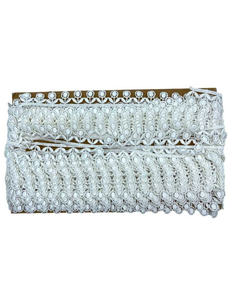 19,30 Mt Passamaneria Pizzo Macramè Merletto Fiore Tondo Puntina Alto 2 Cm