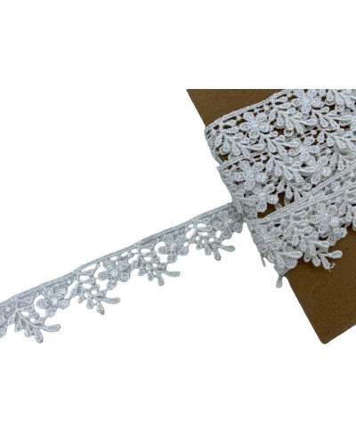 19,30 Mt Passamaneria Pizzo Macramè Merletto Fiore Rami Foglie Puntina Alto 2 Cm