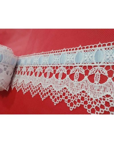 Passamaneria Macramè Pizzo Punta Passanastro Nastro Raso Fiore Alto 8 Cm