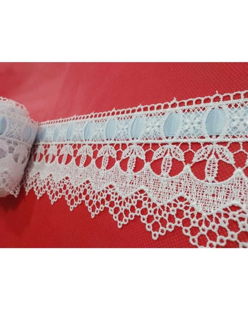 Passamaneria Macramè Pizzo Punta Passanastro Nastro Raso Fiore Alto 8 Cm
