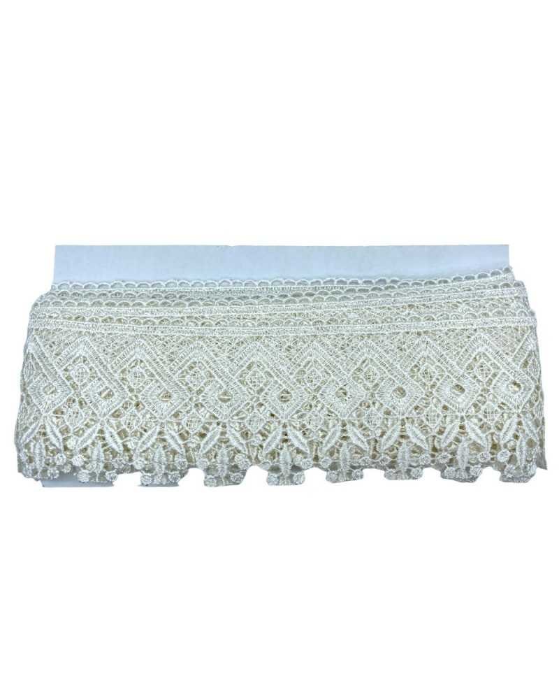 Mt 19,50 Passamaneria 4G4355 Pizzo Merletto Macramè Alto 8 Cm