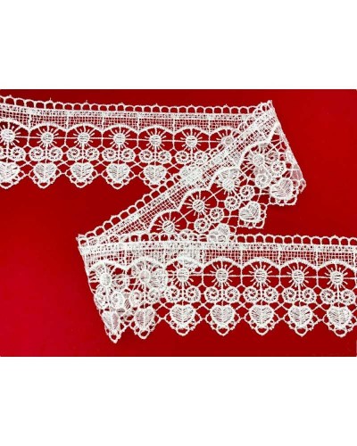 Passamaneria FS Pizzo Merletto Macramè Cuore Sole Sacro Alto 8 Cm