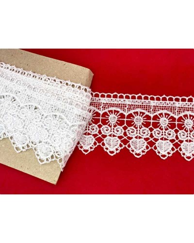 Passamaneria FS Pizzo Merletto Macramè Cuore Sole Sacro Alto 8 Cm