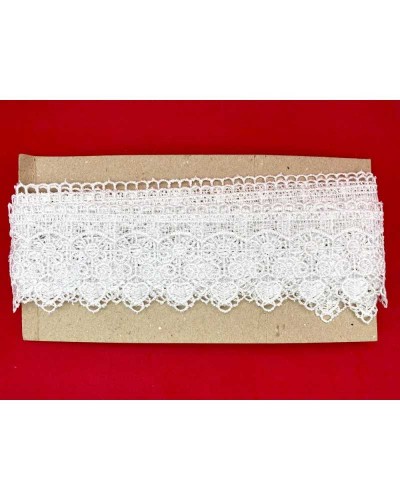 Passamaneria FS Pizzo Merletto Macramè Cuore Sole Sacro Alto 8 Cm