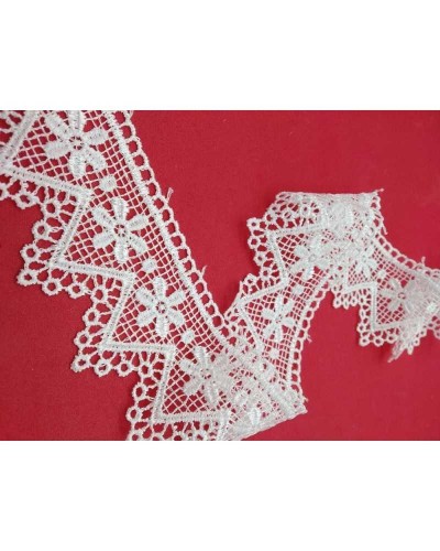 Passamaneria Macramè Pizzo Punta Ricamo Cerchi Fiore Alto 5 Cm