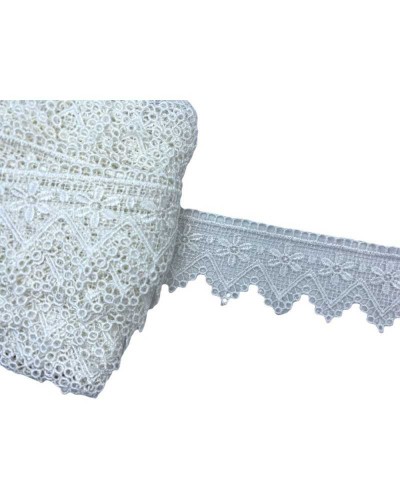Passamaneria Macramè Pizzo Punta Ricamo Cerchi Fiore Alto 5 Cm