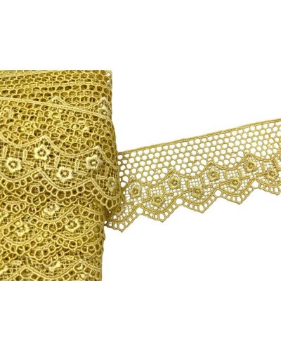 18,60 Mt Passamaneria Pizzo Merletto Macramè Punta Ricamo Roselline Alto 5 Cm