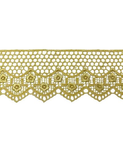 18,60 Mt Passamaneria Pizzo Merletto Macramè Punta Ricamo Roselline Alto 5 Cm