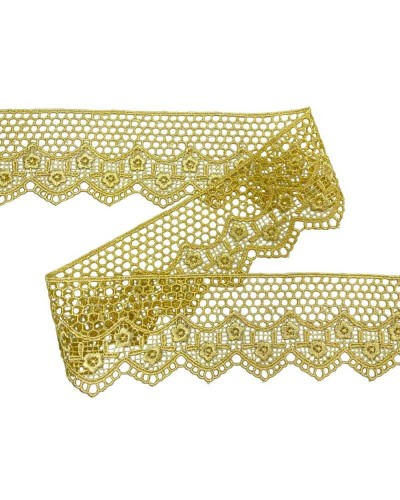 18,60 Mt Passamaneria Pizzo Merletto Macramè Punta Ricamo Roselline Alto 5 Cm