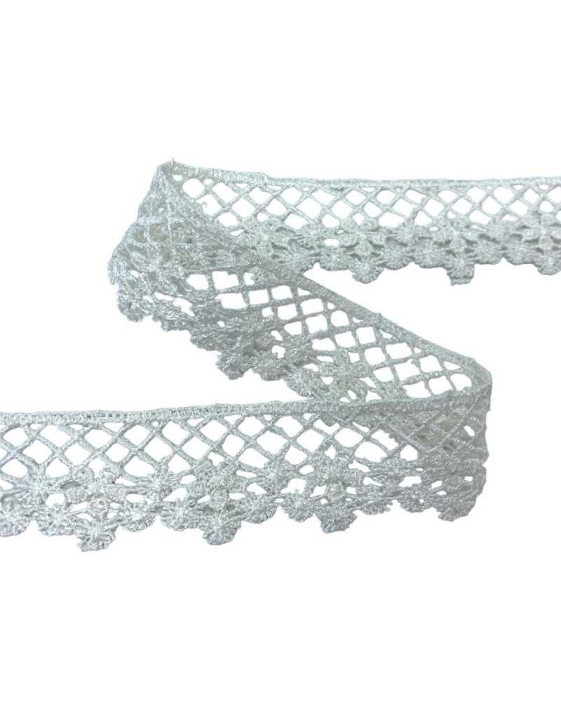 Passamaneria Pizzo Merletto Macramè Fiore Rete Panna Alto 3 Cm