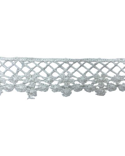 17,30 Mt Passamaneria Pizzo Merletto Macramè Fiore Rete Panna Alto 4 Cm