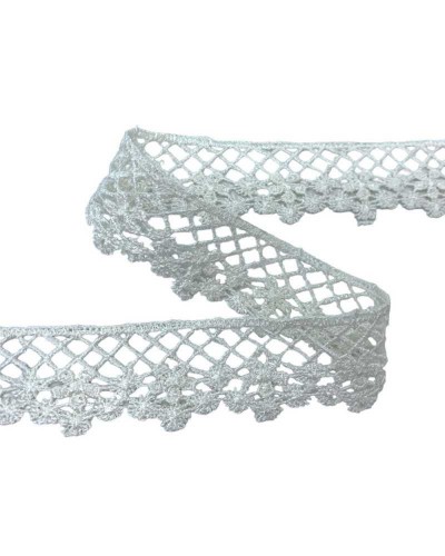 17,30 Mt Passamaneria Pizzo Merletto Macramè Fiore Rete Panna Alto 4 Cm
