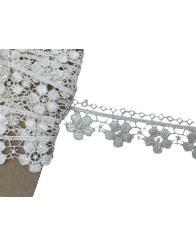 Passamaneria Pizzo Merletto Macramè Fiore Ritagliabile Alto 2 Cm
