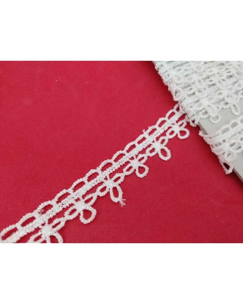 Passamaneria Pizzo Macramè Puntina Bianco Alto 15 mm