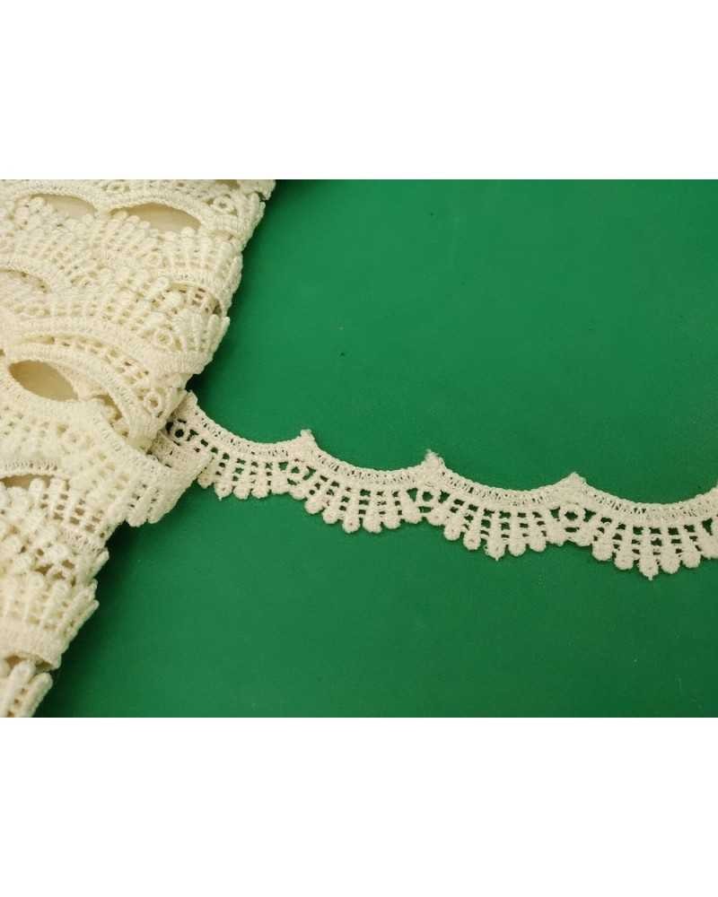 Passamaneria Pizzo Merletto Macramè Panna Puntina Smerlo Alto 15 Mm