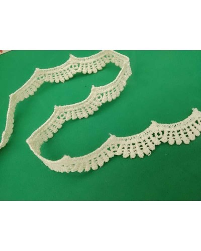 Passamaneria Pizzo Merletto Macramè Panna Puntina Smerlo Alto 15 Mm