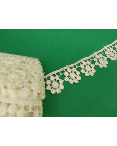 Pizzo Macramè Fiore Ritagliabile Panna Alto 3 Cm