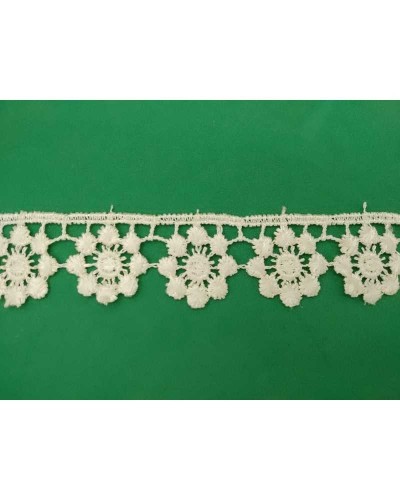 Pizzo Macramè Fiore Ritagliabile Panna Alto 3 Cm