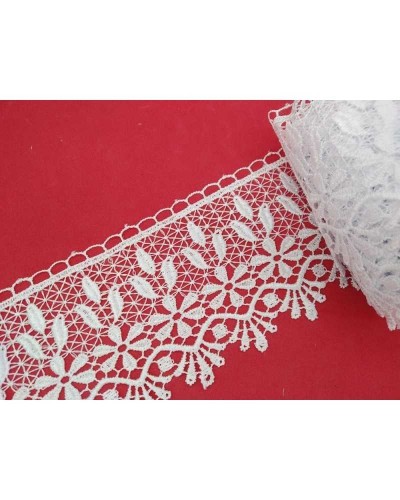 Passamaneria Pizzo Macramè Merletto Punta Bianco Alto 7 Cm