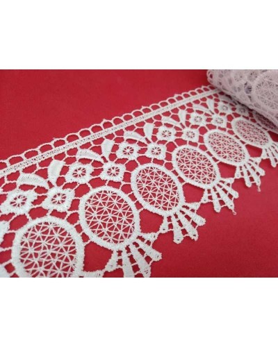 Passamaneria Pizzo Macramè Merletto Punta Bianco Alto 7 Cm