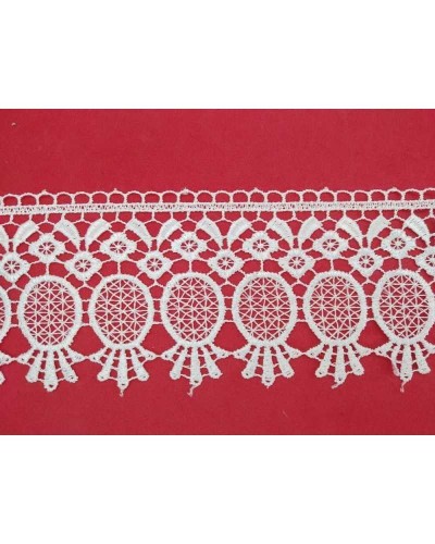 Passamaneria Pizzo Macramè Merletto Punta Bianco Alto 7 Cm