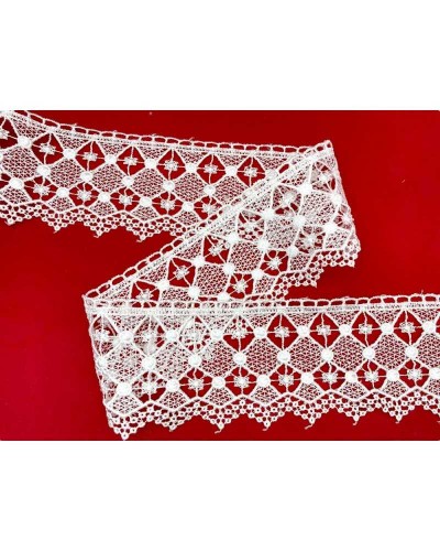 Passamaneria Pizzo Macramè Merletto Bordo Rombo Alto 8 Cm