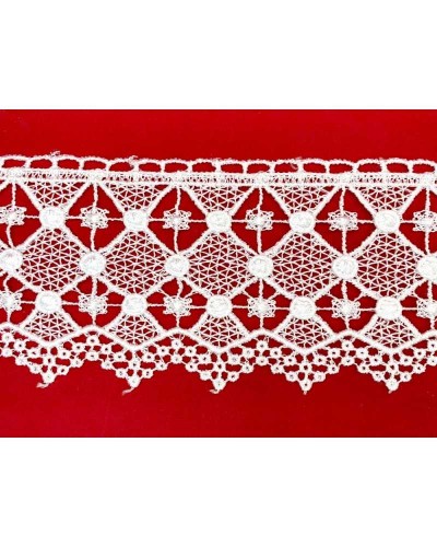 Passamaneria Pizzo Macramè Merletto Bordo Rombo Alto 8 Cm