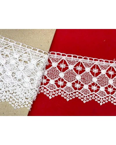 Passamaneria Pizzo Macramè Merletto Bordo Rombo Alto 8 Cm