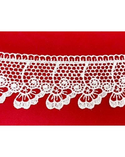 Passamaneria Pizzo Macramè Merletto Punta Fiore Capovolto Alto 5 Cm