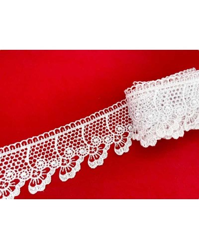 Passamaneria Pizzo Macramè Merletto Punta Fiore Capovolto Alto 5 Cm