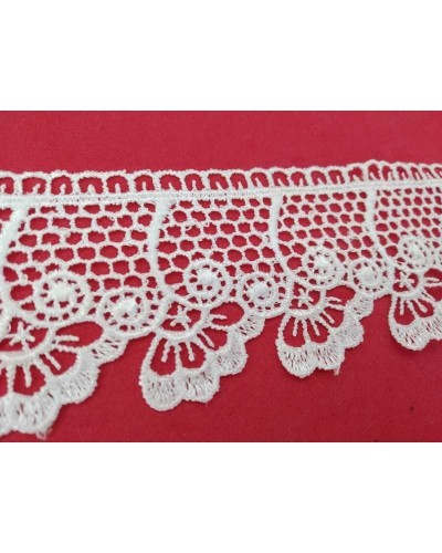 Passamaneria Pizzo Macramè Merletto Punta Fiore Capovolto Alto 5 Cm