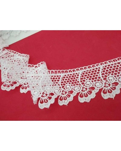Passamaneria Pizzo Macramè Merletto Punta Fiore Capovolto Alto 5 Cm