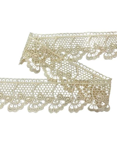 Passamaneria Pizzo Macramè Merletto Punta Fiore Capovolto Alto 5 Cm