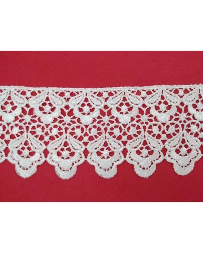 Passamaneria Pizzo Bianco Macramè Merletto Punta Fiore Alto 65 Mm