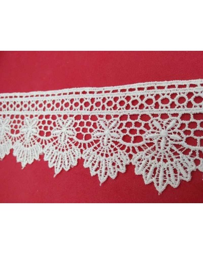 Passamaneria Merletto Pizzo Macramè Bianco Punta Stella Alto 5 Cm