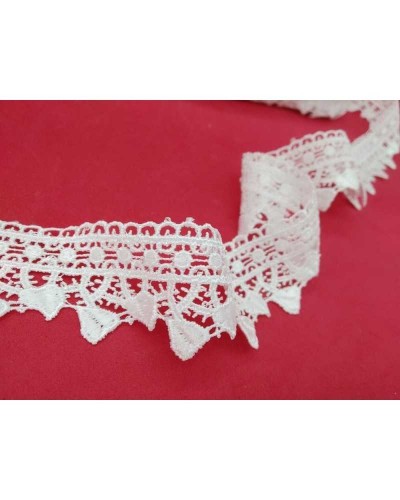 Passamaneria Pizzo Macramè Puntina Bianco Merletto Cuore Pois Alto 35 Mm