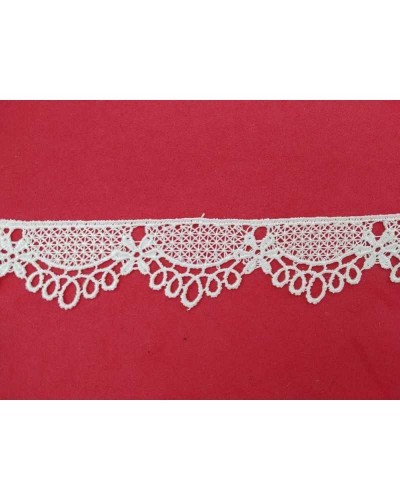 Pizzo Macramè Puntina Bianco Merletto Smerlato Fiore Cerchi Alto 2,5 Cm