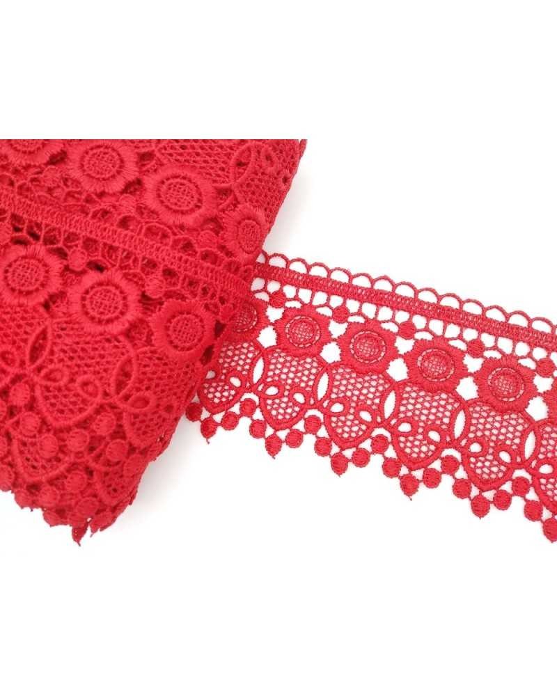 Pizzo Macramè Rosso Alto 7 Cm