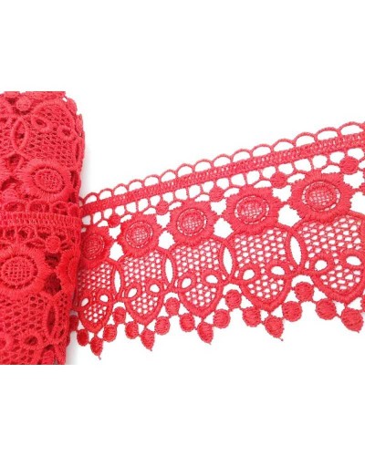 Pizzo Macramè Rosso Alto 7 Cm