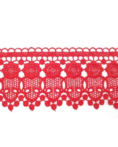 Pizzo Macramè Rosso Alto 7 Cm