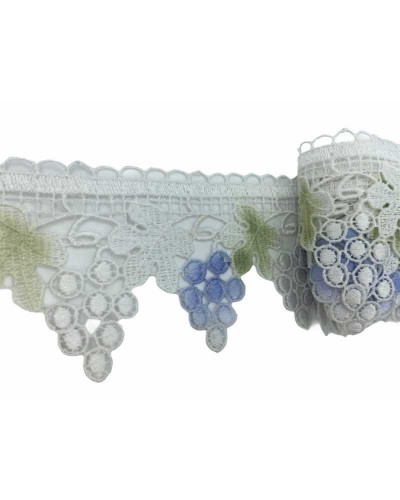 Merletto Macramè Punta Uva Foglia Alto 8 cm